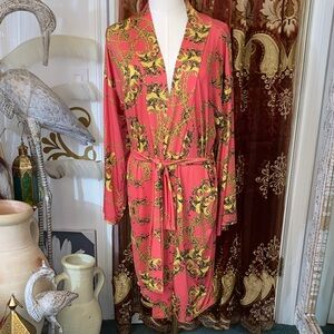 Boohoo Pink and Yellow Kimono Robe